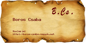 Boros Csaba névjegykártya