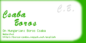 csaba boros business card